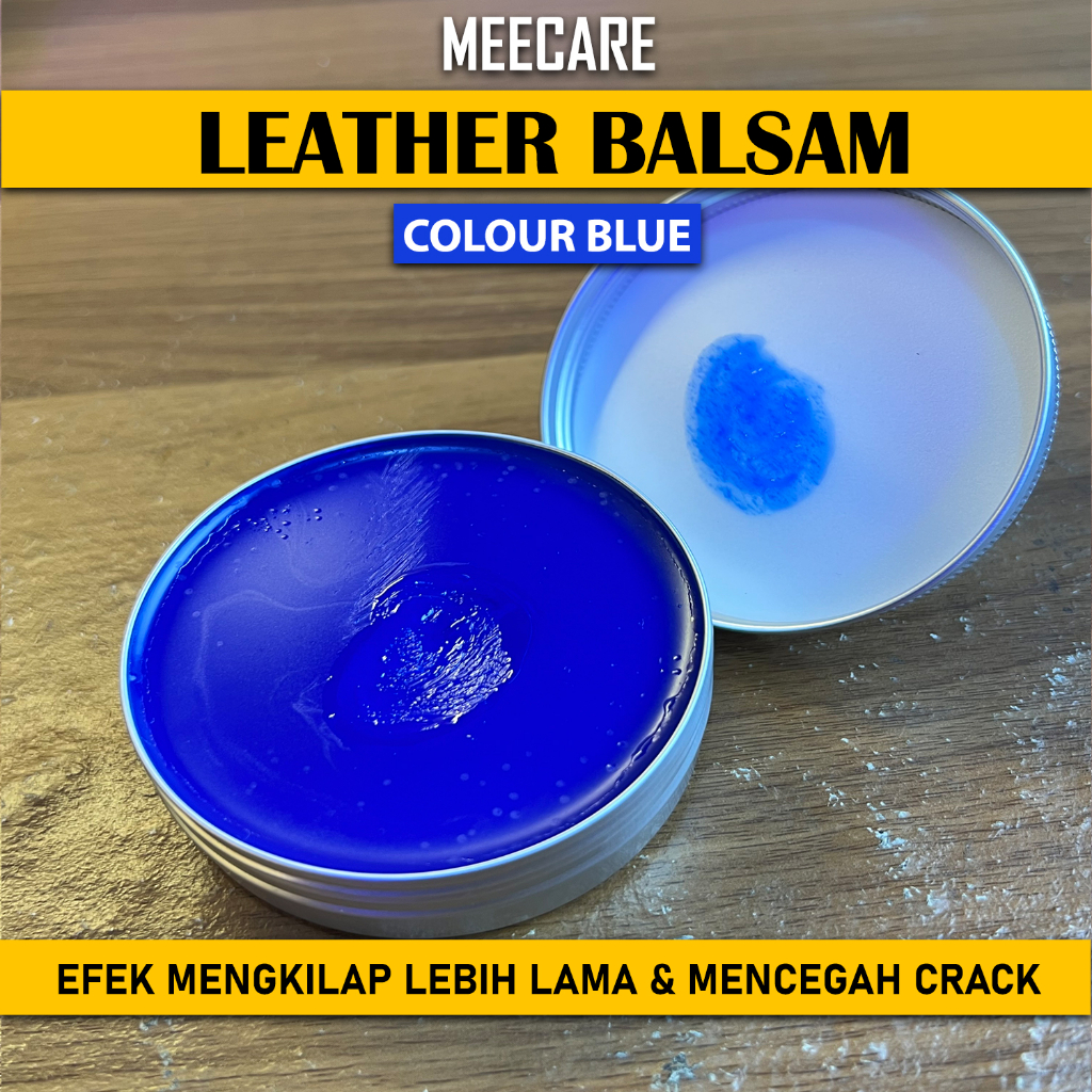 Leather Balsam Semir Sepatu Tas Kulit Biru Blue Premium by Meecare / Wonder Balsam / Leather Care / 