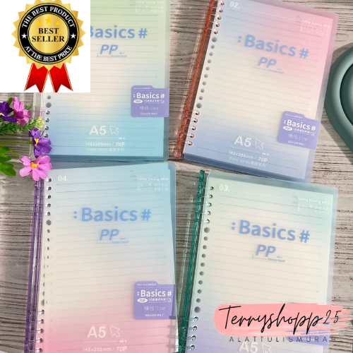 

Buku Binder Transparan Cute Warna Rainbow Ukuran A5 Free Refil Binder Bisa Cod