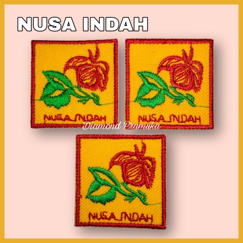 Tanda regu pramuka putri bordir bunga nusa indah Bet bordir tanda regu nusa indah