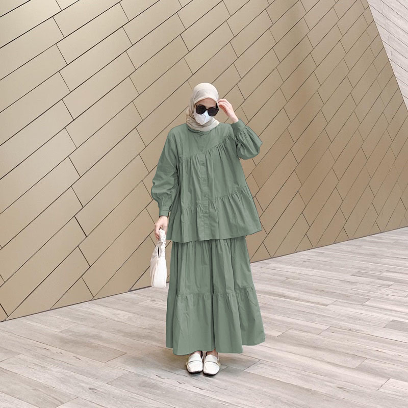 Bju One Set Hariraya Set Wanita Lebaran 2026 Setelan Wnita Terbaru Stelan Tunik Leberan Oneset 1Set 