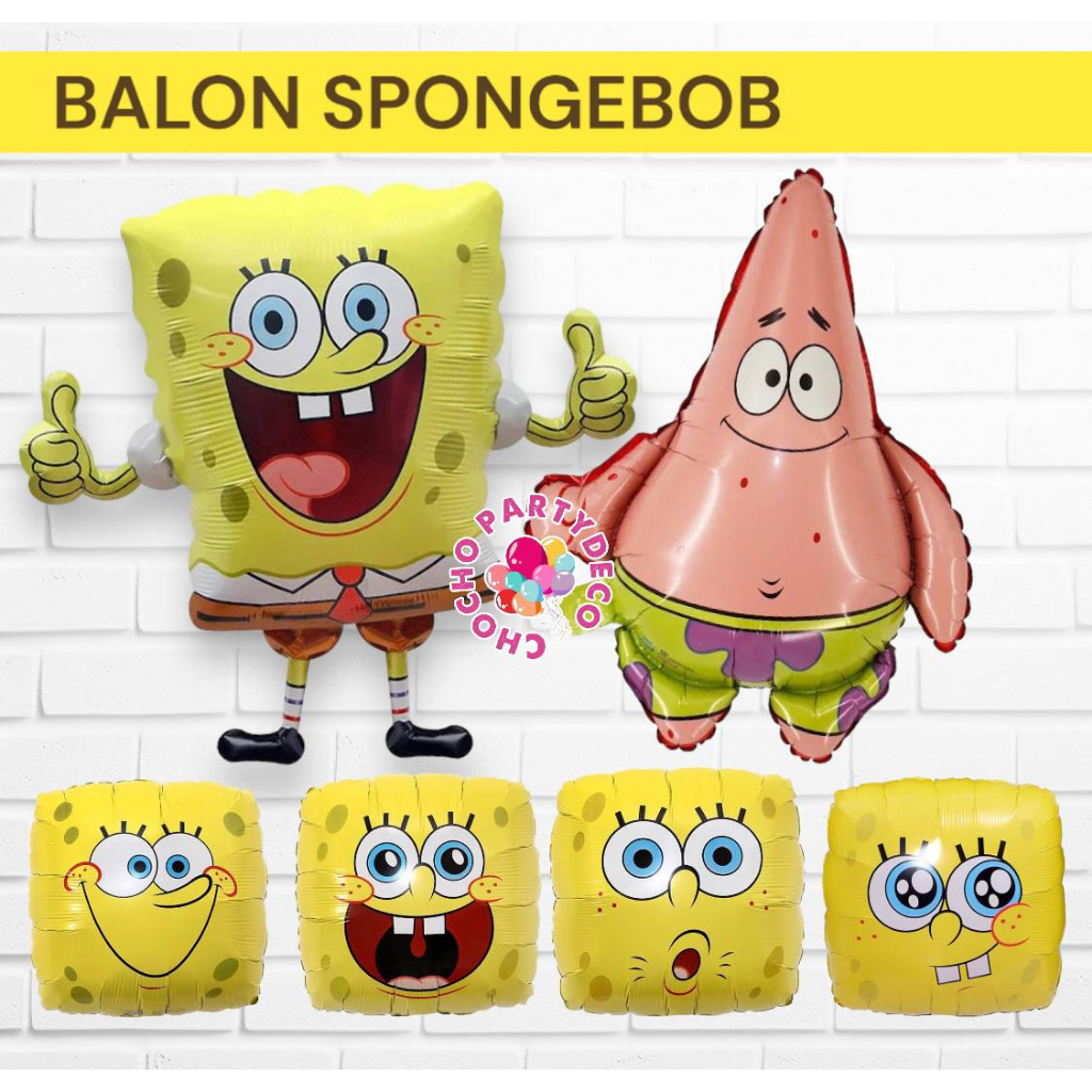 Balon Foil SPONGEBOB SQUAREPANTS / Dekorasi Ulang Tahun Balon Spongebob Patrick