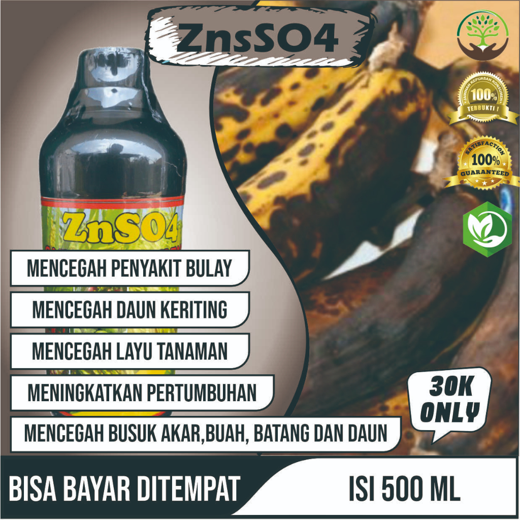 ZnSO4 GAZA ZINK SULFATE Obat Virus Kuning Gemini & Keriting Daun Pisang, Cabe, Tomat, Terong dll, Pu
