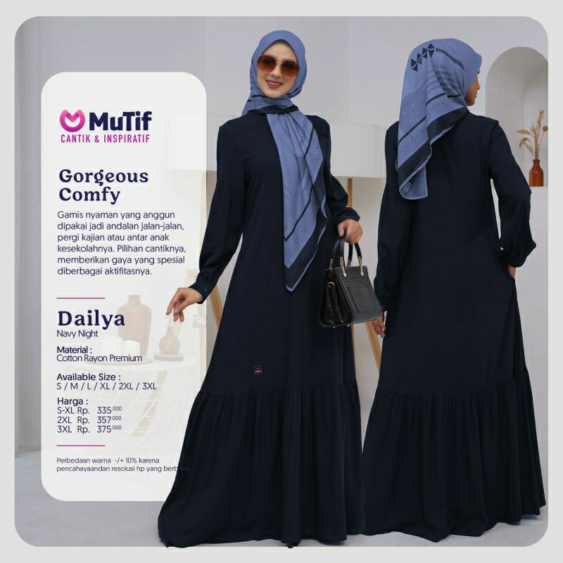 Mutif Dailya Navy Night Mutif Dailya Green Olive Mutif Dailya Purple Mauve Mutif Dailya Dark Grey Ba