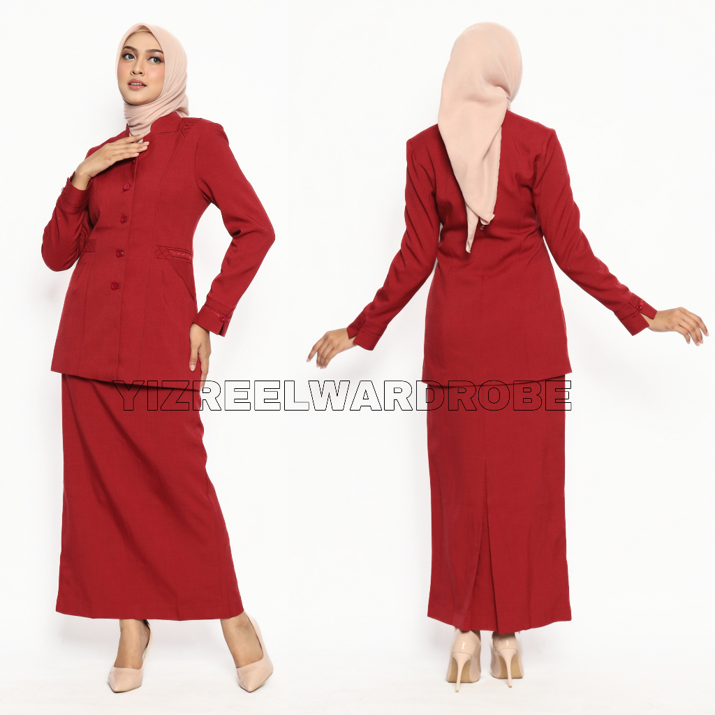 SETELAN JAS WANITA / SERAGAM KERJA BLAZER WANITA / SERAGAM GURU / SERAGAM VEST MERAH MAROON
