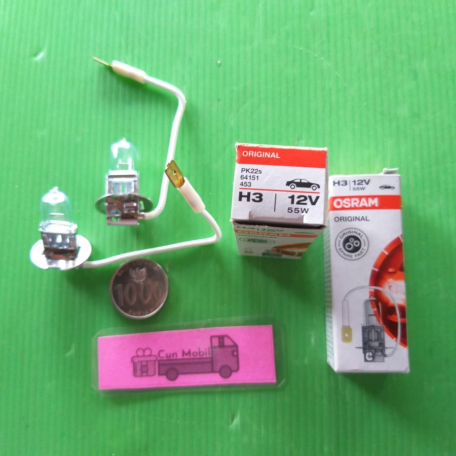 Bohlam Halogen H3 12V 55W H3 12V 100W Merk Osram