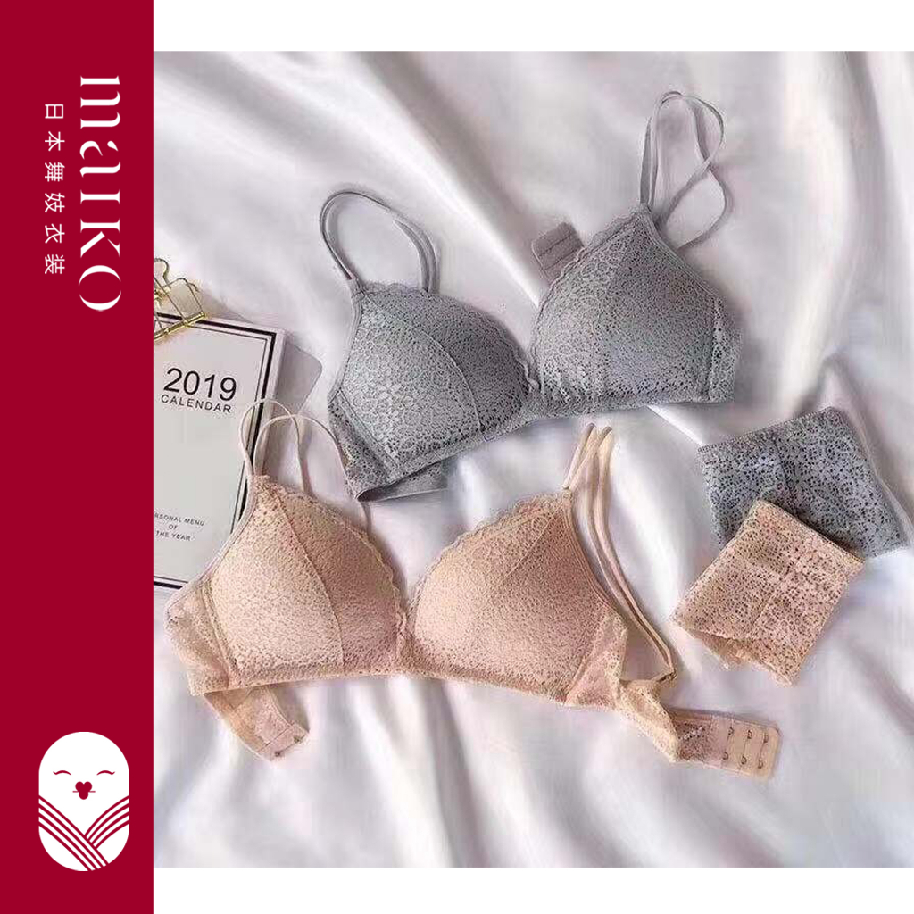 [ MAIKO JAPAN ] Lily Bra BH Push Up Tanpa Kawat Wanita Cewe Busa Tipis Import Bisa COD Renda Seamles