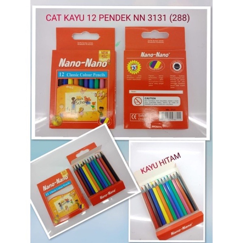 

Kelir kayu pendek nano nano/ pensil warna 12 warna kecil harga per set cuma