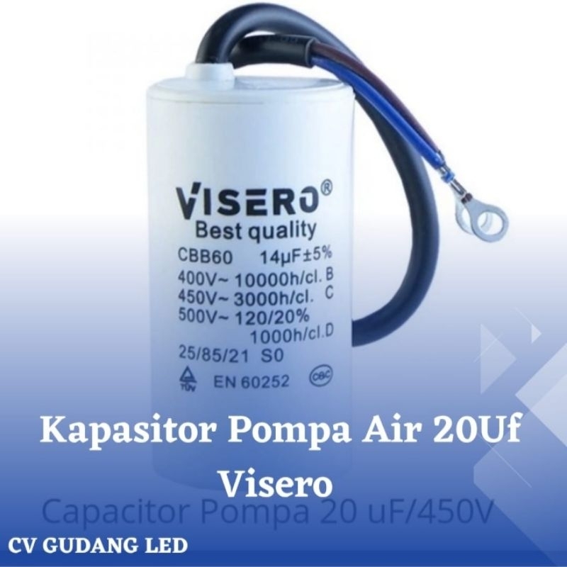 Kapasitor Pompa Air 20Uf Visero