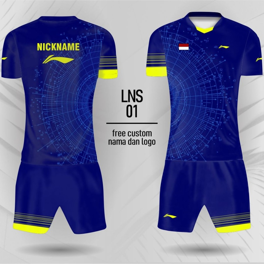 Set Jersey Celana Badminton Lining Baju Badminton Kaos Bulutangkis LNS