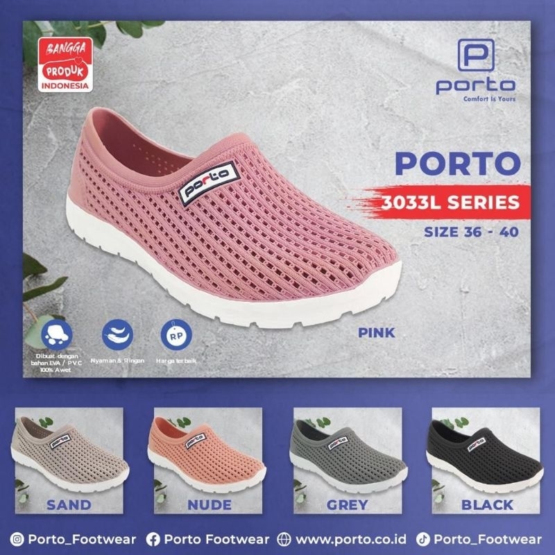 Sepatu Jelly Sepatu Karet Wanita Porto 3033L terbaru