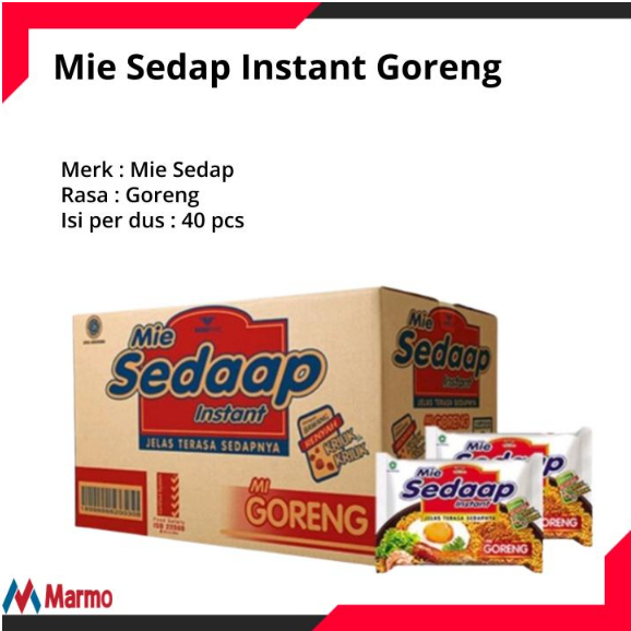 

MIE SEDAAP INSTANT GORENG - PER DUS (40 PCS) / Mie Sedap