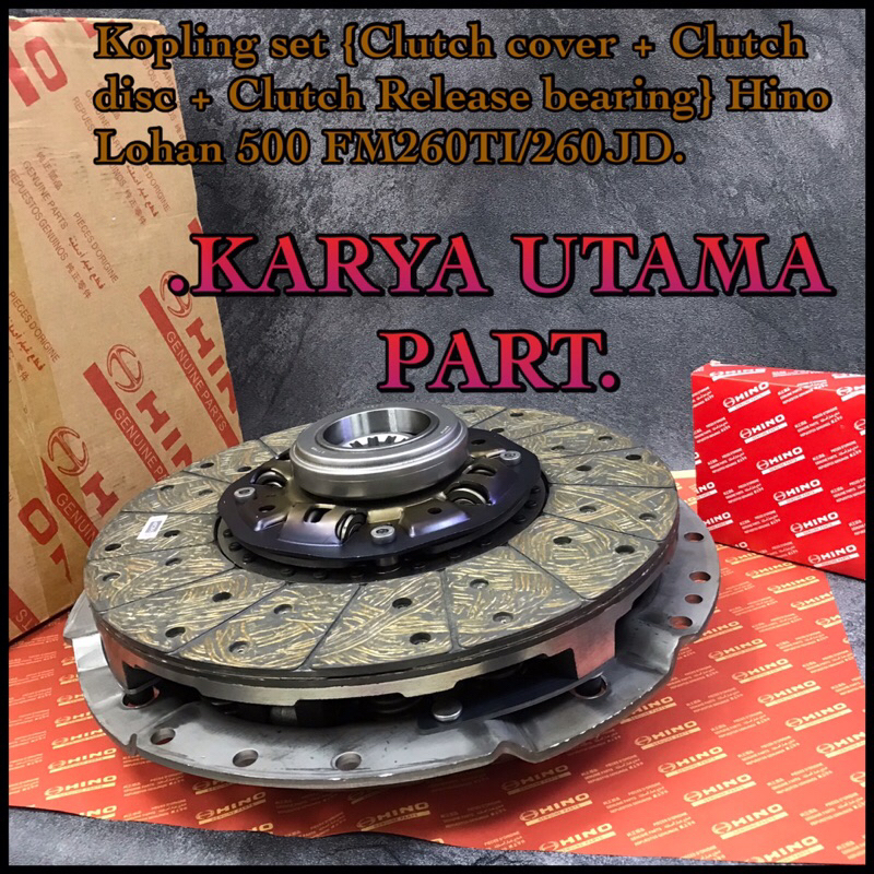 Kopling Set Clutch Cover+Clutch Disc+Clutch Release Bearing Hino Lohan 500 FM260TI/260JD