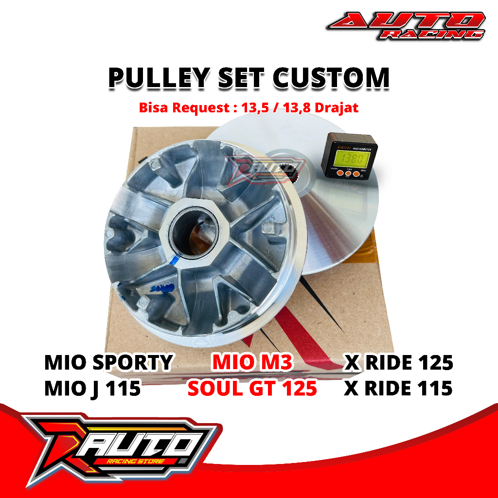 Pulley Bubut mio Sporty Pully Custom Racing Pulley Set mah roller Bubut Derajat 13,5-13,8 rumah roll