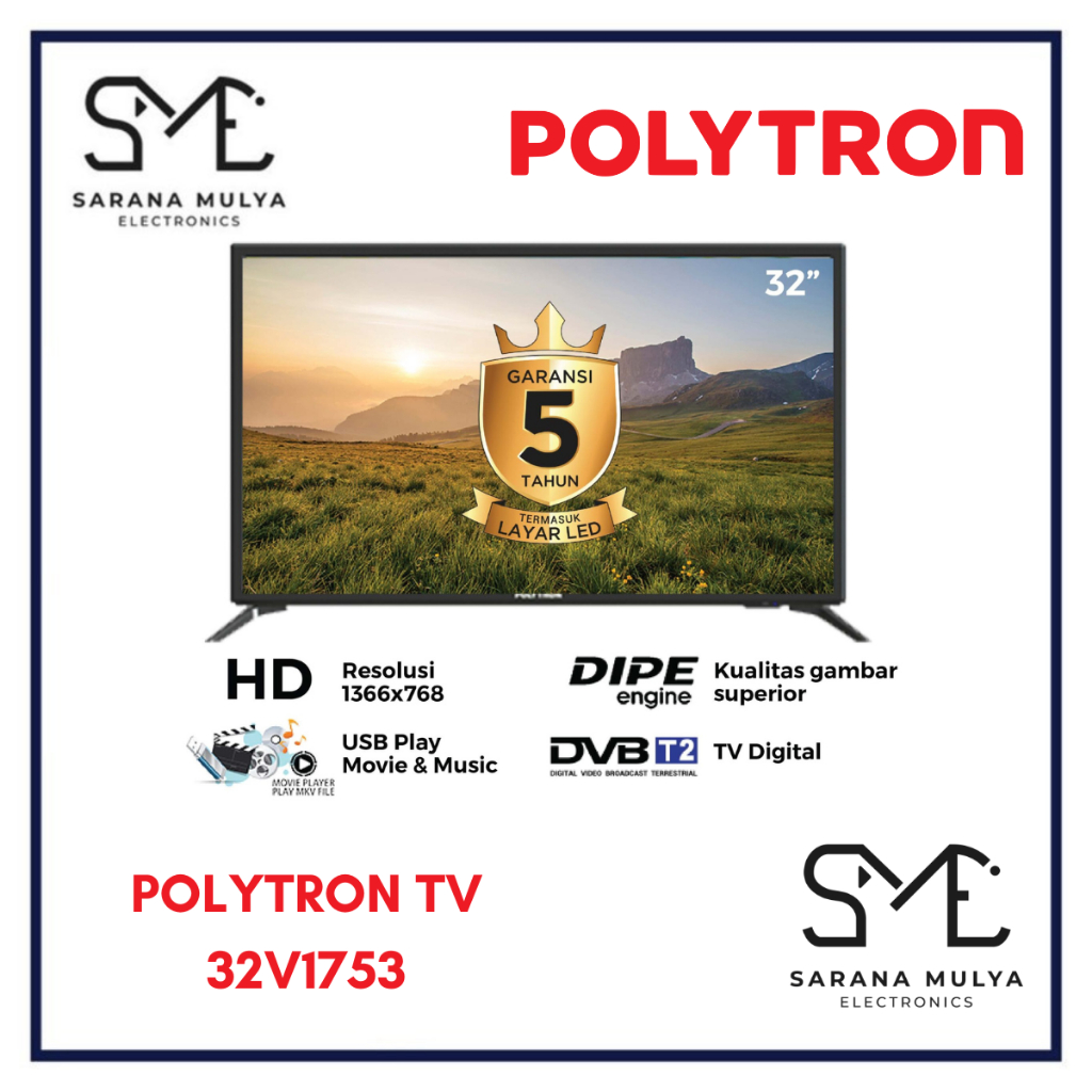 POLYTRON DIGITAL TV 32V1753 - 32INCH DIGITAL TV