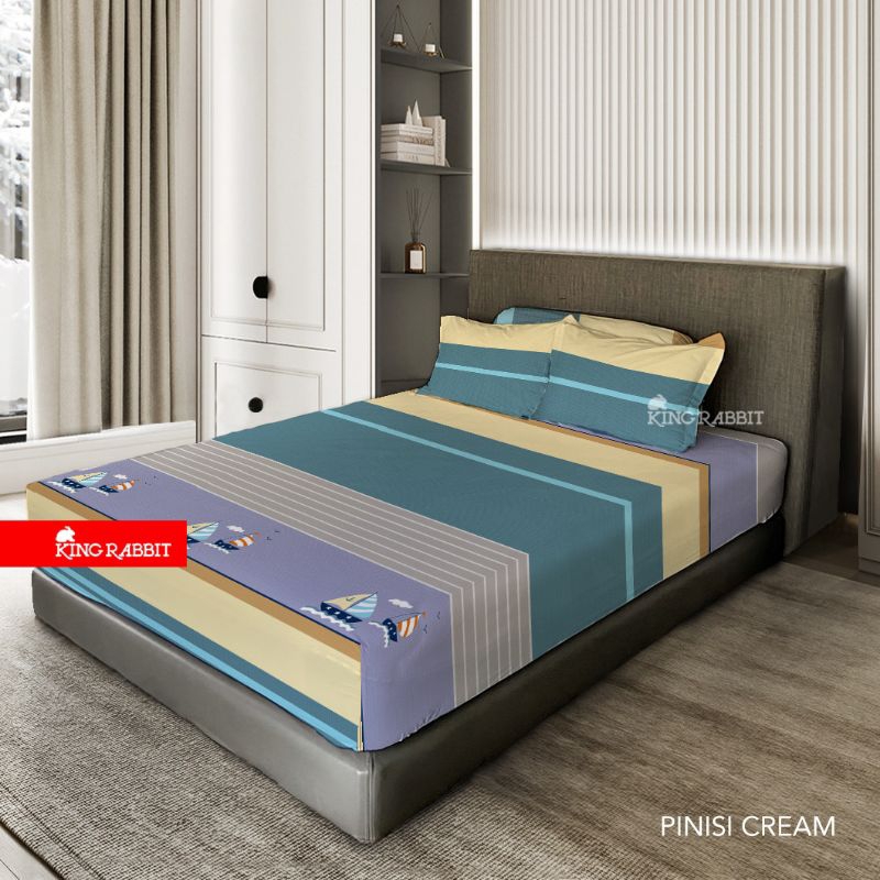 King Rabbit Reserve Sprei Sarung Bantal &  Sarung Guling Motif  PINISI CREAM
