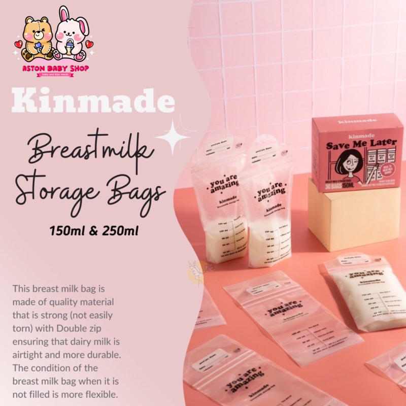 Kinmade Kantong Asi 100 ml /150 ml /250 ml (isi 30 pcs) Kinmade Breastmilk Storage Bag