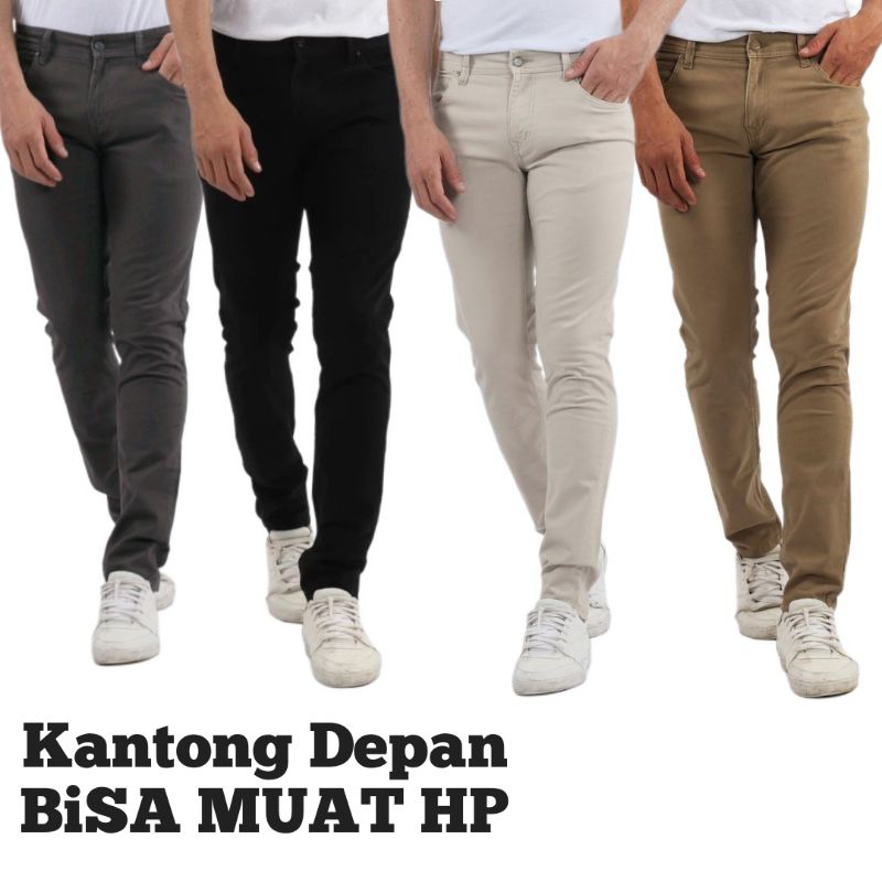 Celana Chino Pria Panjang Slimfit Chinos cowo cino cowok Premium pensil / Celana pria