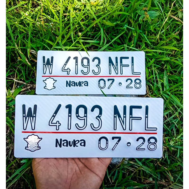 PLAT KARBON PUTIH BAUT TANAM//PLAT MOTOR BAUT TANAM