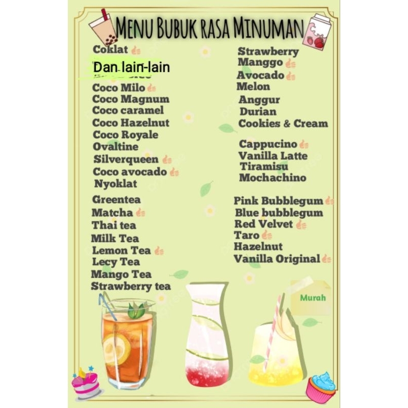

Bubuk Minuman / Powder Drink ukuran 25gr FM Powder