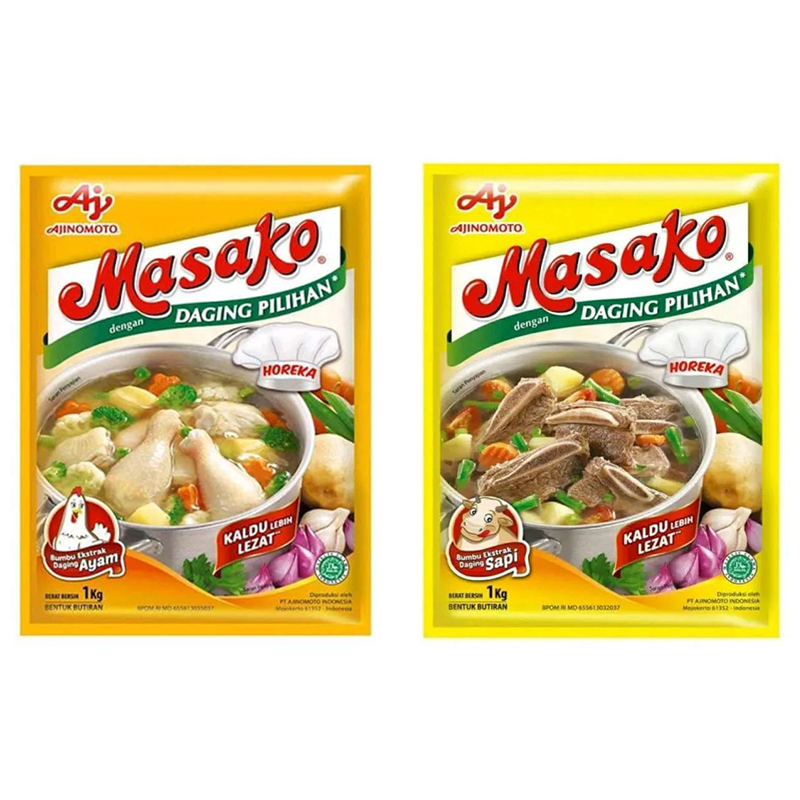 

MASAKO KALDU PENYEDAP RASA AYAM & SAPI 1KG