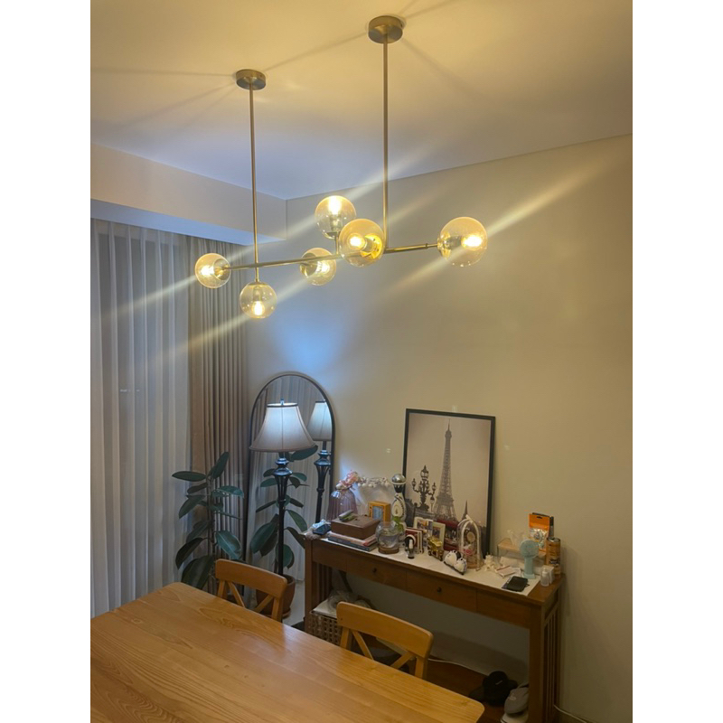 LAMPU GANTUNG ESTETIK LAMPU HIAS MEJA MAKAN NORDIC STYLE GOLD