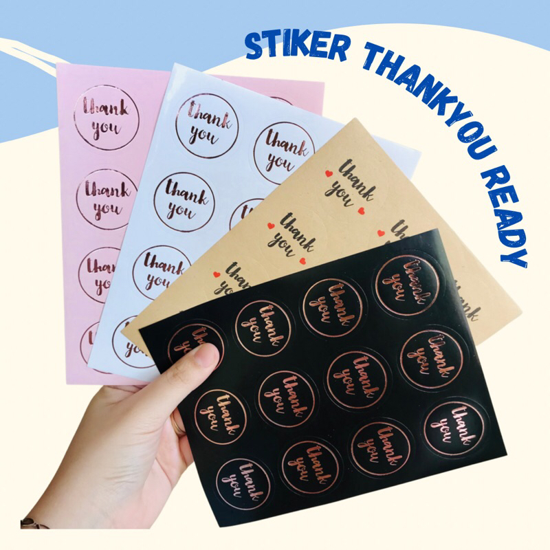 

<min order 12pcs> STIKER THANK YOU / STICKER TERIMA KASIH / STIKER UCAPAN 4cm