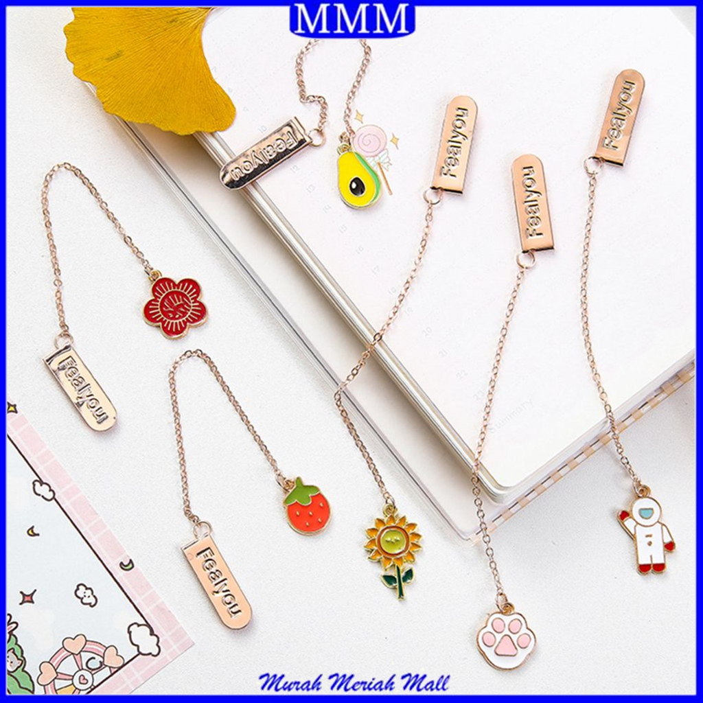 

MMM Pembatas Buku Karakter Cartoon Kartun Penjepit Buku Dengan Liontin Bookmark Paper Clip Besi Motif Bahan Metal