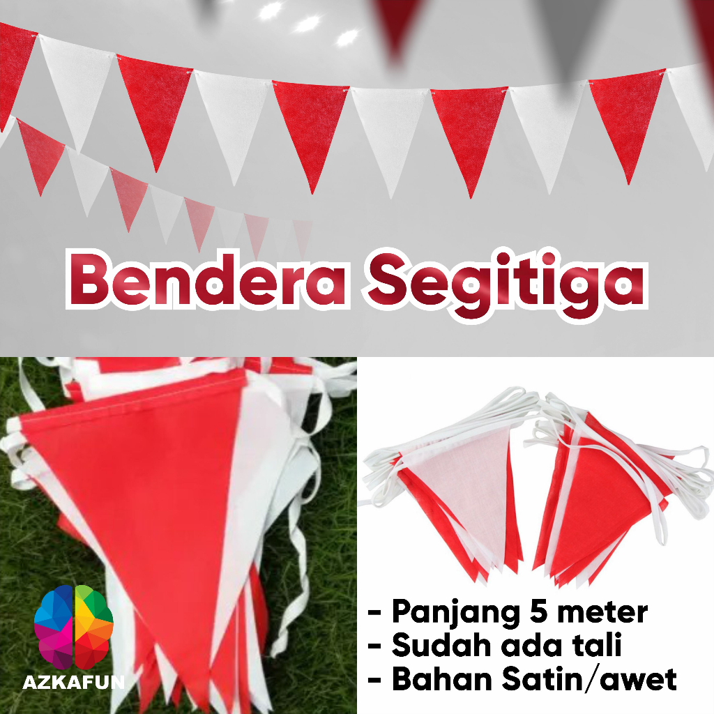 Bendera Segitiga - Dekorasi Bendera Segitiga Merah Putih