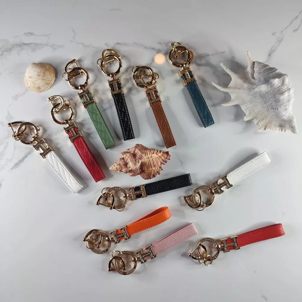 Gantungan Kunci Kulit Branded Hermes dengan Buckle D Acc Pelengkap Tas