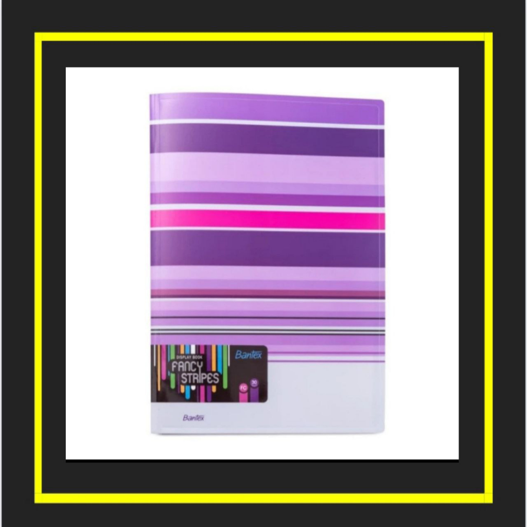 

clear holder F4 bantex isi 30 fancy stripes display book 3197 varian warna lilac