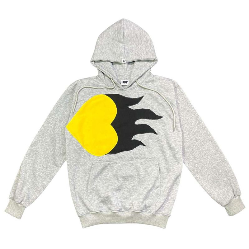 HOODIE IMS REWORKED FLAME LOVE GREY MISTY