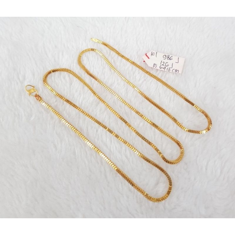 KL986J126J Kalung model milano emas kuning asli berat 10 pj  64,3cm kadar 70% 16k toc 700UB$