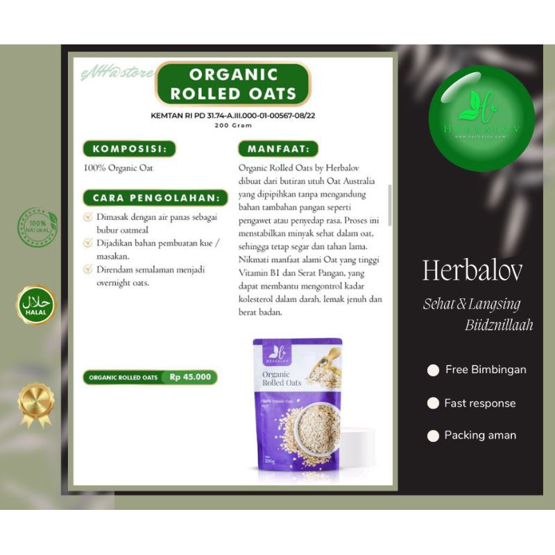 

ORGANIC ROLLED OATS by Herbalov