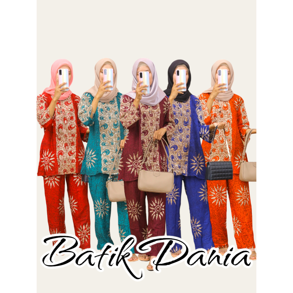 Batik Dania Batik Sunan Batik Cap Premium One Set Rayon Bahan Tebal Ukuran Ld 114 Setelan Wanita Dew