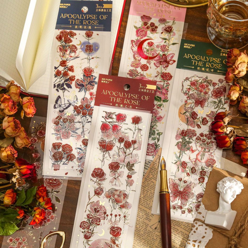 

3 Lembar Sticker Animasi Bunga / Apocalypse The Rose / Tahan Air /PVC / Stiker Dekorasi / Rose / Flower Collection