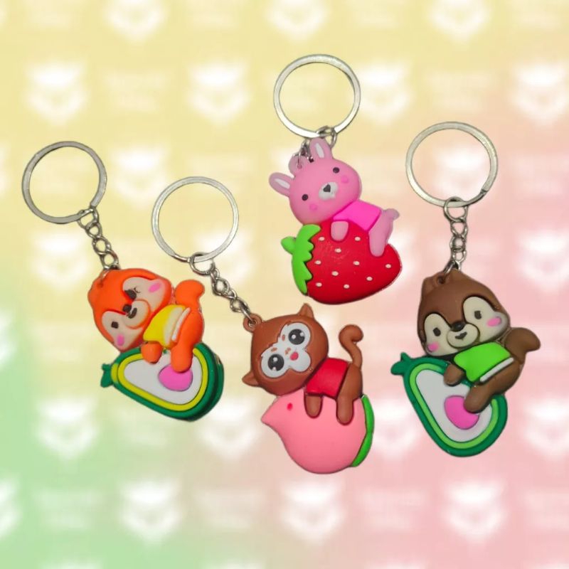 1 Pcs Gantungan Kunci Hewan Buah Lucu Ganci Cute