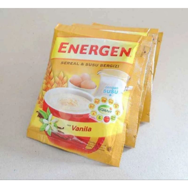 

ENERGEN sereal dan susu rasa VANILA 35gr isi 10 sachet