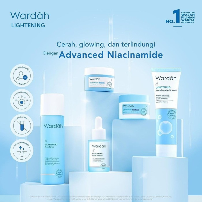 WARDAH Lightening Series/ Lightening Day Cream/ Lightening Night Cream/ Toner/ Serum