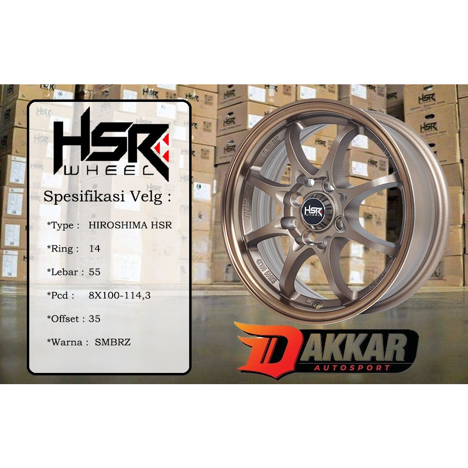 velg mobil ring 14 hsr hiroshima ce28 untuk brio agya airev karimun