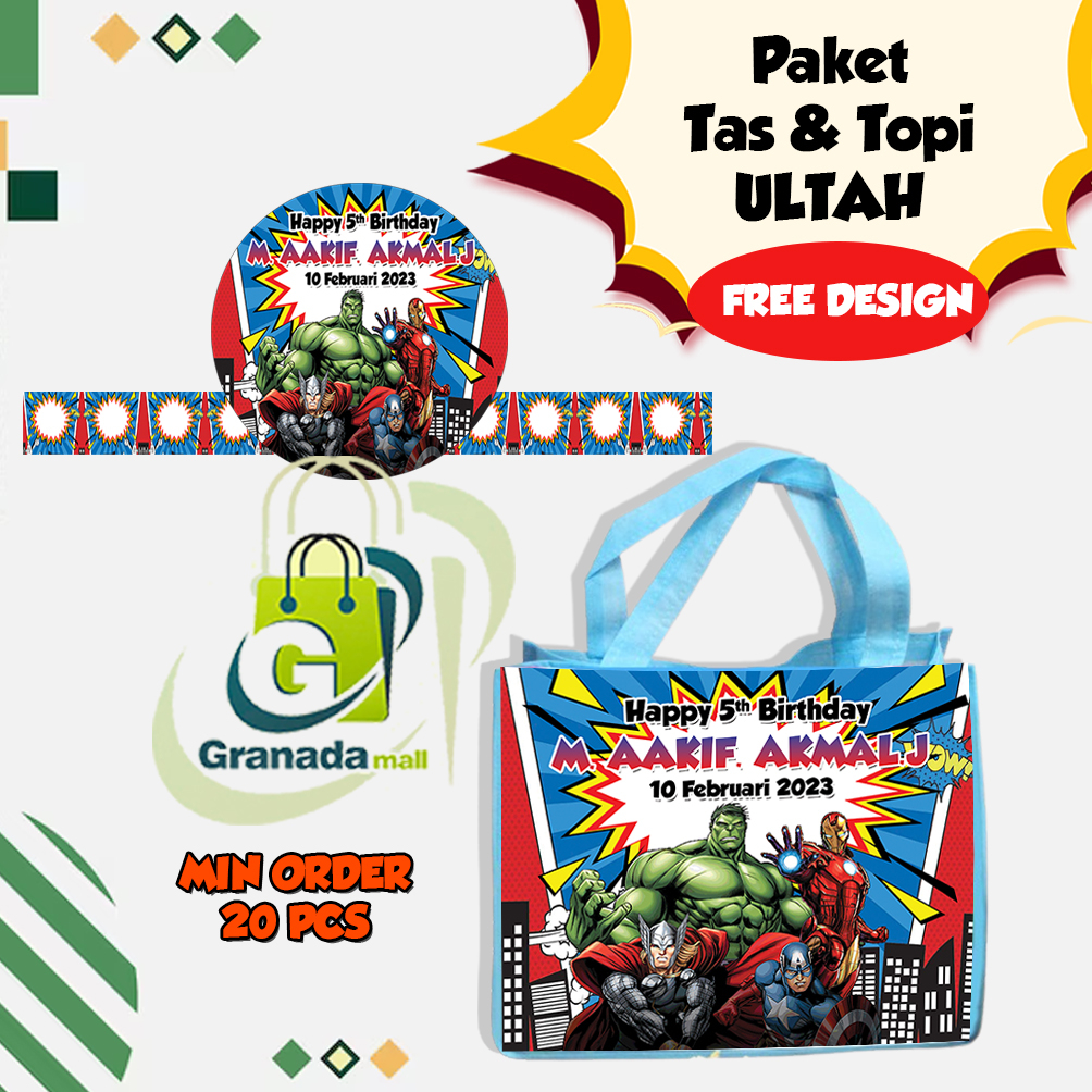 

Perlengkapan Ultah Anak Goodie Bag Bingkisan Snack Dan Topi Ultah Custom 2 Hari Jadi