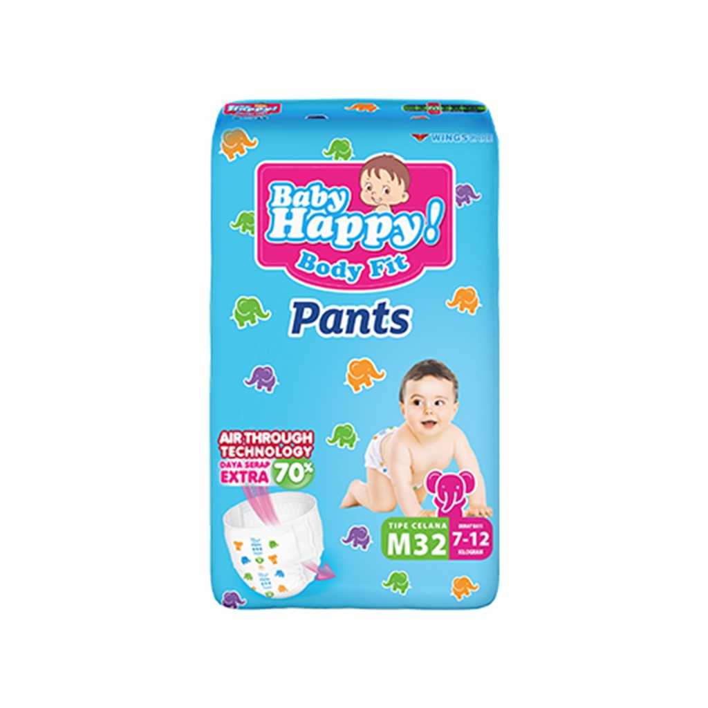 Baby Happy Pants Popok Bayi Celana M 32 x2 - Gambar 2