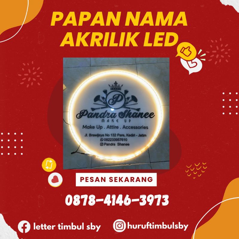 Jual Papan Nama Led Papan Nama Akrilik Custom Signage Acrylic LED