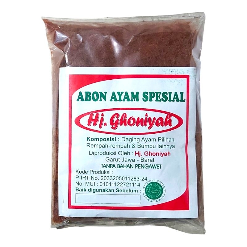 

Top Markotop Abon Ayam Spesial HJ. GHONIYAH 100 Gram Lembut Dan Gurih