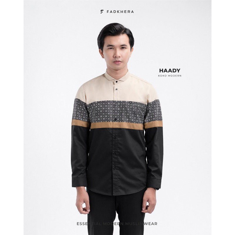 FADKHERA Baju Muslim Pria Baju Koko Pria Lengan Panjang dan Pendek Kokoh Muslim Pria Baju Muslim Dew