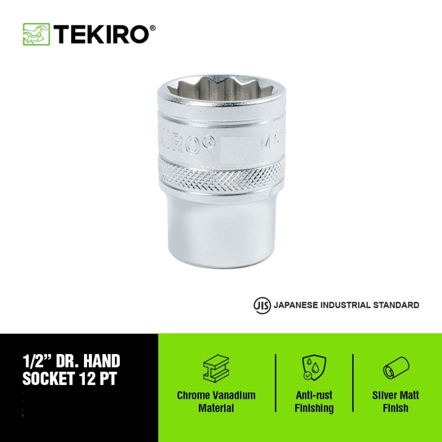 TEKIRO 1/2 INCH KUNCI SOCK 12 PT 27 MM / MATA SOK / ANAK SOK
