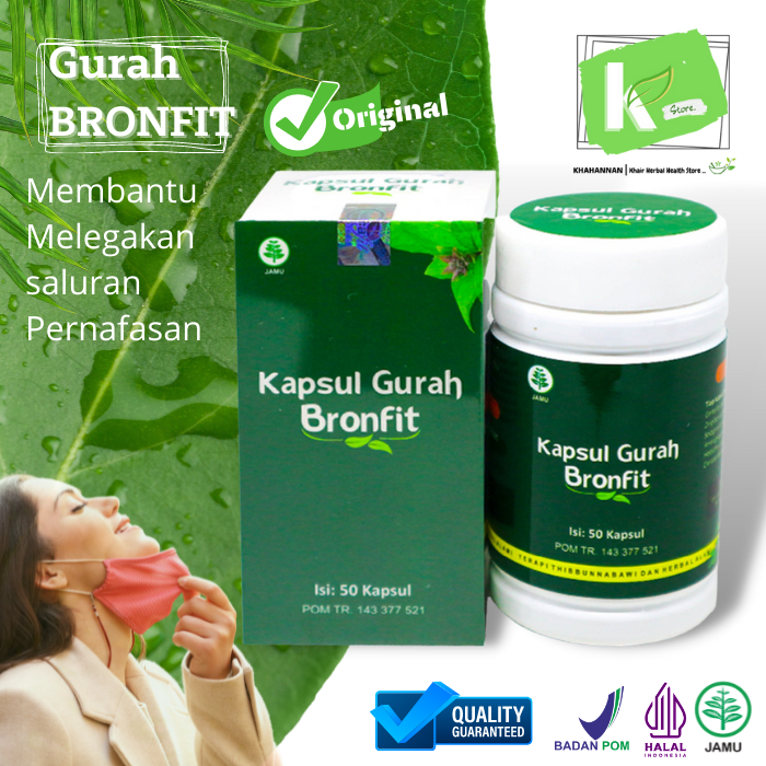 HERBAL PARU PERNAFASAN DAN TENGGOROKAN KAPSUL GURAH BRONFIT NATURAFIT