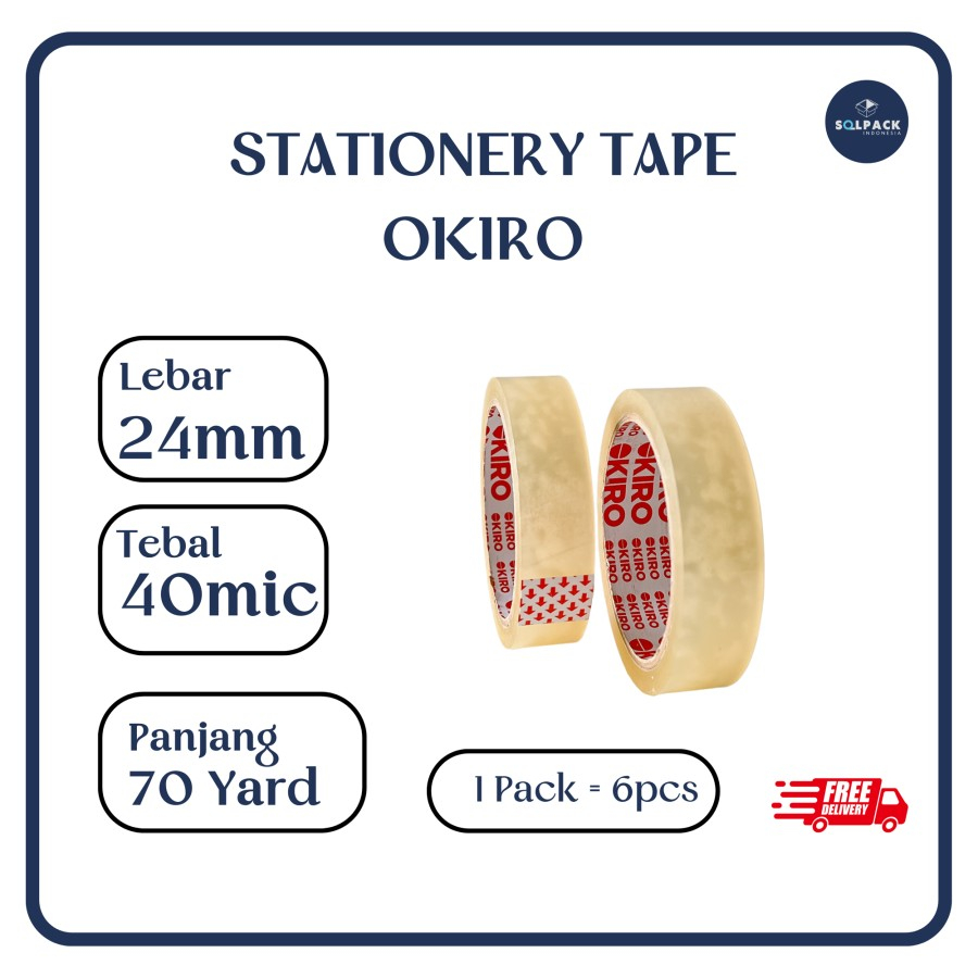 

Selotip / Isolasi Okiro 70 Yard x 40mic - 12mm & 24mm