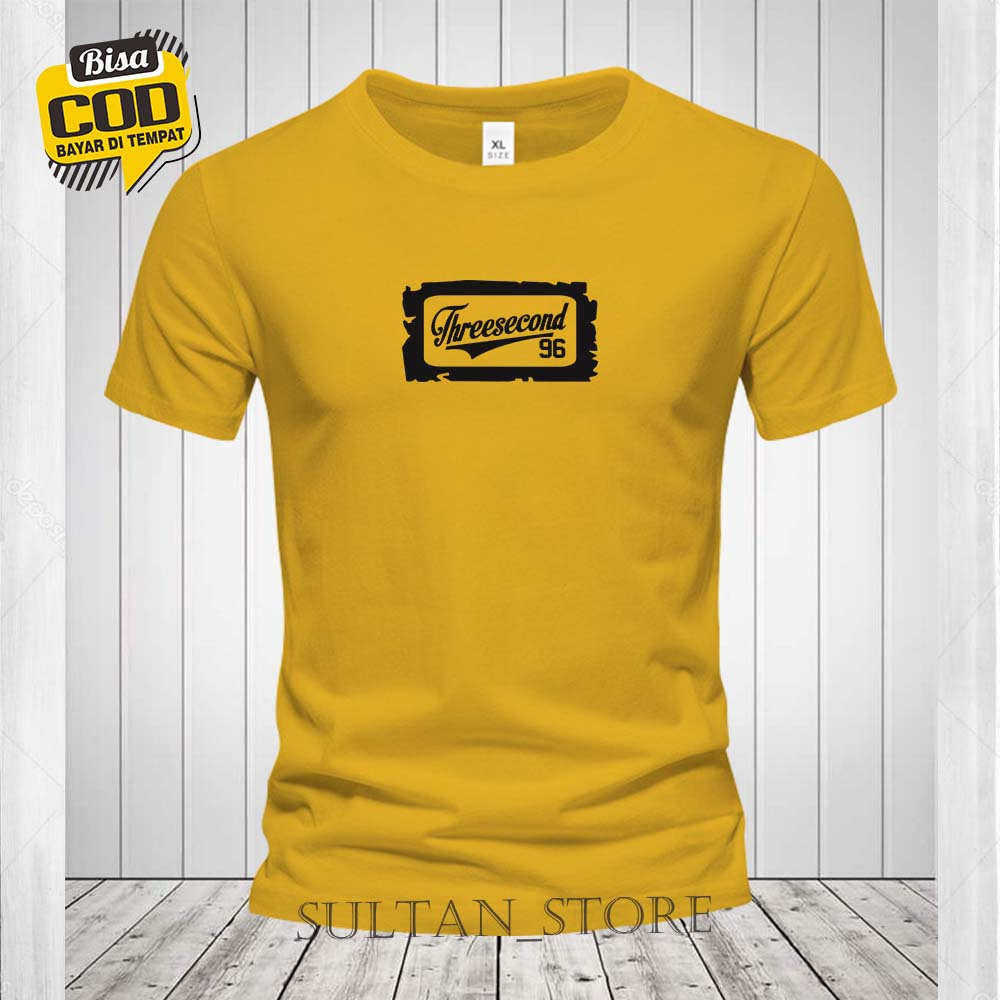 kaos atasan pria THREE SECOND Blog Text 96 Hitam /kaos distro premium cotton combet 24s /SULTAN_STOR