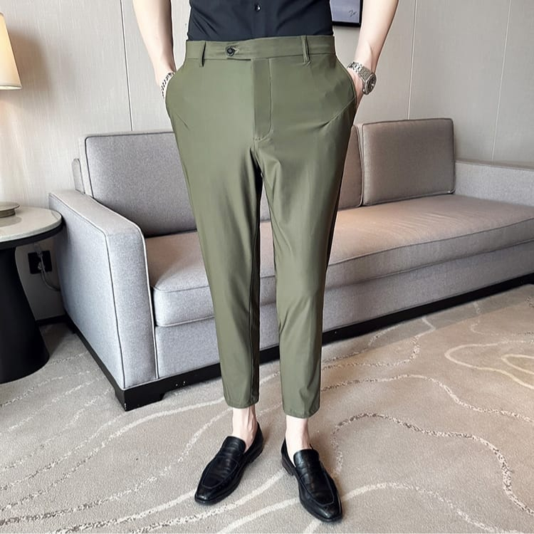 Streetwear - Celana pria panjang ankle pants korean style celana pria kasual panjang bahan katun ela