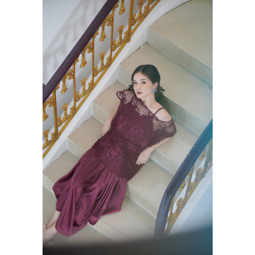 Miss Nomi Fiona Dress Pesta Kekinian Kondangan Mewah Brukat Lace Gaun